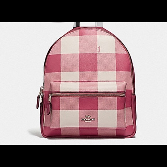 coach plaid backpack
